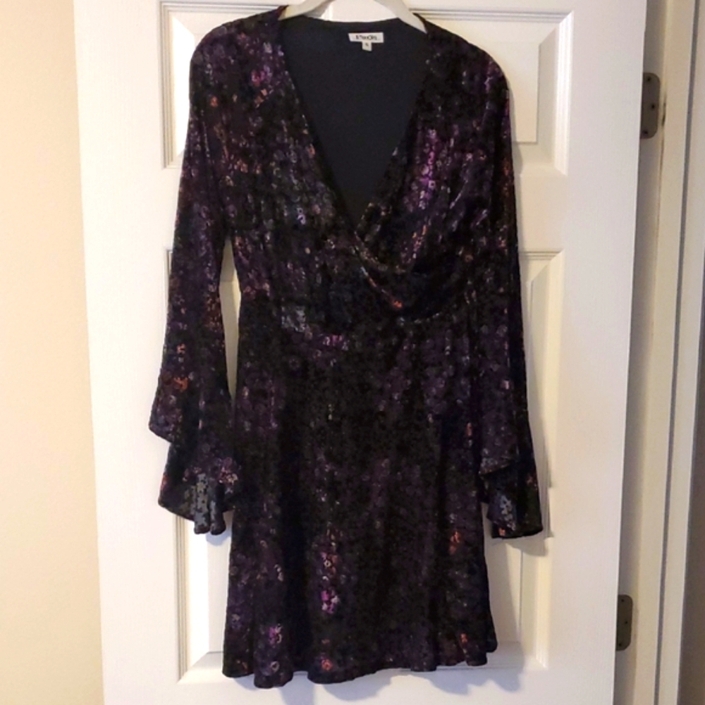 Elegant Purple Floral Dress